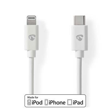 Preview: Lot de 3 câbles de charge iPhone Lightning-USB-C-MFi certifié-2m blanc-PVC robuste-USB 2.0 480 Mbps-18W sortie-60W/20V/3A