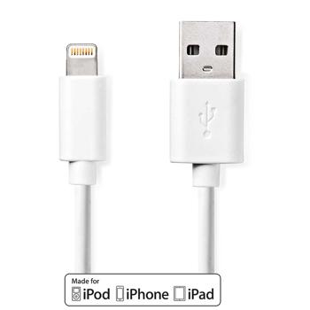 Preview: iPhone Ladekabel, Lightning Kabel, USB-A, Apple MFi Zertifiziert, 1 m, weiss ideal für Iphone 6, 7, 8, 9, X, XS, 11, 12, 13, 14, Pro / Max