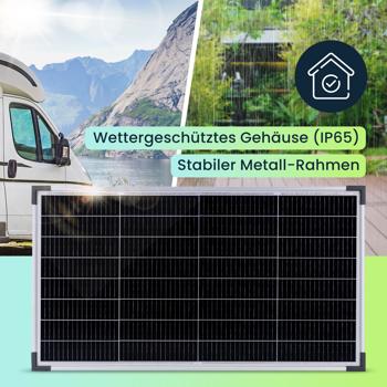 Preview: Effizientes 60W Solarpanel: Monokristalline Zellen, IP65, Metallrahmen – Robust & mobil für maximale Solarenergie