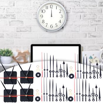 4er Set Geräuschloses Uhrwerk Komplettset mit 3 verschiedenen Zeigersätzen, leise schleichende Zeiger ohne Ticken, stabiles Gehäuse, Batteriebetrieb