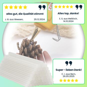 Preview: Heissklebestifte 50er Set für Heissklebepistolen, transparent, Ø 11 mm, 20 cm, Heissklebesticks mit extra starker Klebekraft, schnelltrocknend