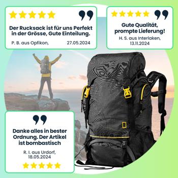 Preview: Geräumiger Wanderrucksack 50L – leichter Trekkingrucksack mit Hüftgurt, ergonomischem Design & viel Stauraum, für Reisen & Outdoor-Abenteuer