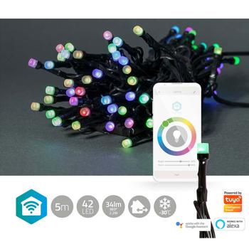 Preview: Guirlande Lumineuse SmartLife LED Multicolore - Éclairage Ambiance Intérieur/Extérieur - 42 LED RGB 5m - Wi-Fi, IP65, App, Alexa/Google Assistant