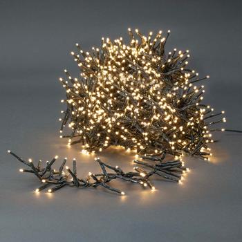 Preview: LED Lichterkette warmweiss - 1512 LEDs, 11m Länge, 7 Lichtmuster & Timer - Ideal für Innen- & Aussenbereiche (IP44), grünes Kabel
