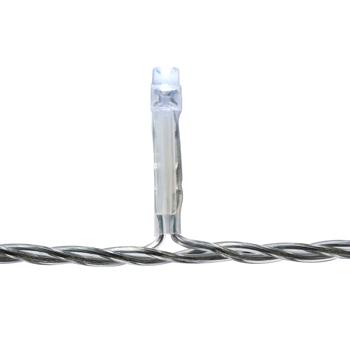 Preview: Guirlande lumineuse pluie de glace - 360 LED, câble transparent, 7 effets lumineux + fixe - Intérieur/Extérieur IP44, 9m éclairé, 80 tombées 70cm, blanc froid