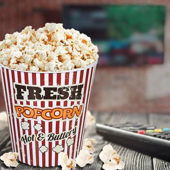 Preview: set of 3 vintage cinema popcorn tubs (18 cm): Dishwasher-safe & robust. Retro popcorn bucket for an authentic movie theater feeling at home