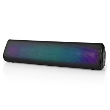 Preview: Haut-parleur Bluetooth Barre de son - Éclairage LED RGB dynamique, 6h autonomie, Microphone, TWS, 18W- Rechargeable USB-C pour films, musique, jeux, fêtes