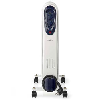 Preview: Radiatore a olio mobile a 9 lamelle, (23,9x62,5x36,8 cm), 800-2000W: radiatore con rotelle, bianco, per un calore flessibile, potente e pratico