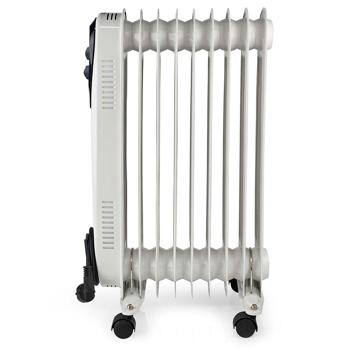 Preview: Radiatore a olio mobile a 9 lamelle, (23,9x62,5x36,8 cm), 800-2000W: radiatore con rotelle, bianco, per un calore flessibile, potente e pratico