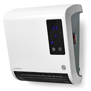 Preview: Potente termoventilatore a parete in bianco con 2000 watt e telecomando - ideale per bagni fino a 20 m², riscaldamento rapido, silenzioso e salvaspazio