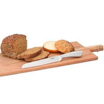 Preview: Küchenmesser mit Wellenschliff-Klinge - Edelstahl Brotmesser für Brot, Gebäck & Braten - Ergonomischer Griff, 33.5x2.8x4cm, 170g - Robust & leicht zu reinigen