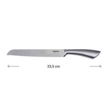 Preview: Küchenmesser mit Wellenschliff-Klinge - Edelstahl Brotmesser für Brot, Gebäck & Braten - Ergonomischer Griff, 33.5x2.8x4cm, 170g - Robust & leicht zu reinigen