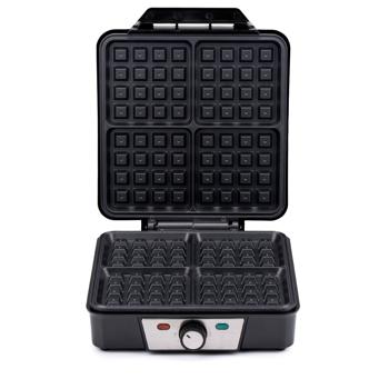 Preview: Hochwertiges Waffeleisen (schwarz) für 4 perfekte Belgische Waffeln – Präzise Temperaturkontrolle, Antihaftbeschichtung, für genussvolle Waffelkreationen