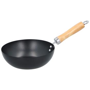Preview: Padella wok con manico in legno Ø 20,5 cm