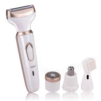Preview: Elektrischer Damenrasierer - Schmerzfreie Haarentfernung - Kabellos per USB aufladbar, inkl. 4 Aufsätzen, Nasenhaarschneider, Augenbrauentrimmer