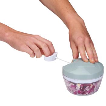 Preview: Multi-Zerkleinerer mit Seilzug - Manueller Zwiebel- & Gemüseschneider, Universalzerkleinerer, schnell, einfach und leicht zu reinigen