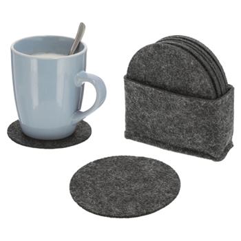 Preview: Filz Untersetzer rund 8er Set - Ø 10 cm - schützt Oberflächen effektiv vor Flecken & Kratzern - Polyester Filz 450g/m² Öko Tex Standard