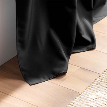 Preview: set of 2 curtains with eyelets, 140 x 260 cm, polyester, black