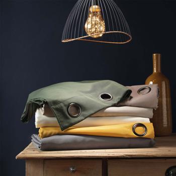 Preview: set of 2 curtains with eyelets, 140 x 260 cm, polyester, black