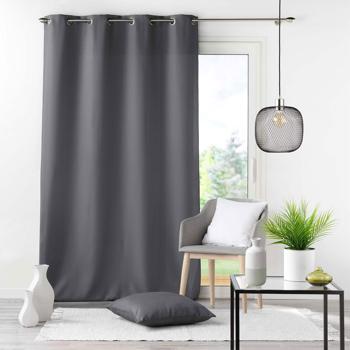Preview: Lot de 2 Rideaux à Œillets Anthracite - Occultant & Isolant Phonique - Polyester, 140x260 cm - Lavable Machine 30°C Preview: Lot de 2 Rideaux à Œillets Anthracite - Occultant & Isolant Phonique - Polyester, 140x260 cm - Lavable Machine 30°C