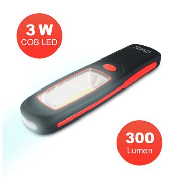 Preview: Lampe de travail COB LED puissante 300 lm - Lumière claire & homogène pour professionnels & bricoleurs - Magnet & crochet 360° - 3W - 21x6x3cm