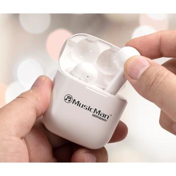 Preview: Écouteurs intra-auriculaires sans fil MusicMan® BT-X52 - Réduction active bruit (ANC) - Bluetooth 5.0, micro, touches multifonctions, étui recharge USB-C