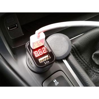 Preview: Auto Ladegerät Dual USB 3.1 - Schnellladestecker für PKW, LKW, Wohnmobil - 3x schnelleres Laden mit Ampere Anzeige - 12V-24V Input - 5V 3.1A Output