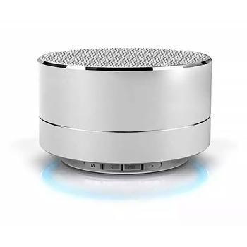 Preview: Enceinte Bluetooth Compacte - Son Surround 360° pour Maison/Voyage - Bluetooth 4.0 EDR - Argentée Ø 7 cm - Autonomie 2.5h - 3W