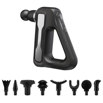 Preview: Pistolet de massage musculaire professionnel - Relaxation des fascias - Moteur puissant silencieux - 8 embouts - 32 niveaux - USB - Batterie longue durée
