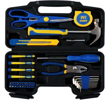 Preview: valigetta portautensili da 39 pezzi, con cacciaviti, punte e chiavi (acciaio). Set di utensili compatto per la casa e l’hobby. Utensili robusti e affidabili