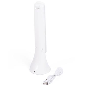 Preview: Schreibtischlampe Weiss - 200 Lumen Helligkeit mit Touchsensor für einfaches Anschalten - Modernes Design 7,5x24,8cm USB-Kabel