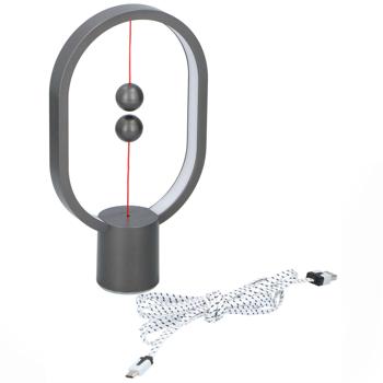 Preview: Lampada dal design innovativo a LED - Lampada magnetica a bilanciere ellittico con USB-C (5V/4W) - Lampada da tavolo unica - per un ambiente moderno