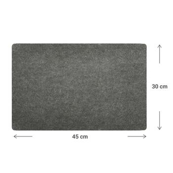 Preview: 2er-Set Tischset aus Filz, dunkelgrau, rechteckiges Platzdeckchen, 45 x 30 cm