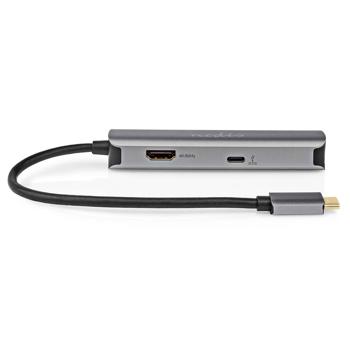Preview: USB Multiport Adapter USB-C male - HDMI 4K@60Hz - RJ45 Gigabit Ethernet - USB-A - USB-C PD3 100W - Dockingstation für PC & Mac - 5 Gbit/s