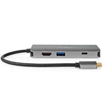 Preview: Hub USB-C Nedis 7-en-1 - Station d‘accueil PC/Macbook avec HDMI 4K@60Hz - Gigabit LAN - 3x USB-A 5Gbps - PD 100W - Lecteur SD/Micro-SD