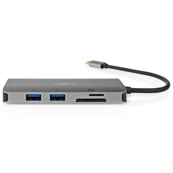 Preview: Hub USB-C Nedis 7-en-1 - Station d‘accueil PC/Macbook avec HDMI 4K@60Hz - Gigabit LAN - 3x USB-A 5Gbps - PD 100W - Lecteur SD/Micro-SD