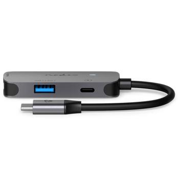 Preview: USB Multiport Adapter - HDMI 4K@30Hz Ausgang - USB-A 3.2 Gen 1 (5 Gbit/s) - USB-C PD 100W - Aluminium Hub für Laptop, MacBook & Smartphones