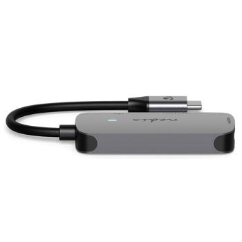 Preview: USB Multiport Adapter - HDMI 4K@30Hz Ausgang - USB-A 3.2 Gen 1 (5 Gbit/s) - USB-C PD 100W - Aluminium Hub für Laptop, MacBook & Smartphones