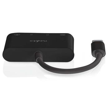 Preview: Hub USB-C – adaptateur multiport 1x USB-C, 1x USB-A et lecteur de carte SD et MicroSD, jusqu’à 480 Mbit/s, noir