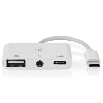 Preview: Hub USB-C - Adaptateur Multiport USB-A/USB-C/Audio 3,5 mm - Station d‘Accueil Portable 3 Ports 480 Mbit/s - Voyage/Bureau