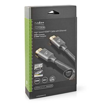 Preview: Cavo HDMI 4K ad alta velocità con Ethernet, 18 Gbps, 3 m - Contatti placcati oro, nero, trasmissione dati veloce, cavo 4K UHD Preview: Cavo HDMI 4K ad alta velocità con Ethernet, 18 Gbps, 3 m - Contatti placcati oro, nero, trasmissione dati veloce, cavo 4K UHD