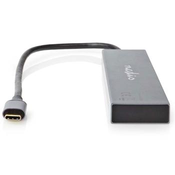 Preview: 4 Port USB-C Hub - USB-C male auf 4 USB-C female - USB-SuperSpeed 10 Gbit/s, 1x PD3.0 100W, 3x USB-C 3.2 Gen 2 - Aluminiumgehäuse - Plug & Play