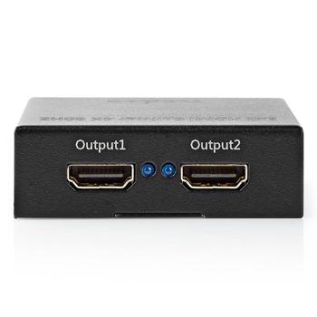 Preview: Leistungsstarker 1 zu 2 HDMI Splitter: Verteilt Ultra HD HDMI Signale auf zwei HD-Bildschirme, schwarz, erstklassige Qualität