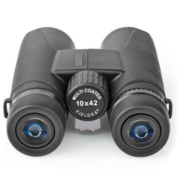 Preview: Kompaktes 10x42 Fernglas mit Dachkantprisma & Tasche – 96m Sichtfeld, schwarz – Für klare Sicht bei jeder Outdoor-Aktivität