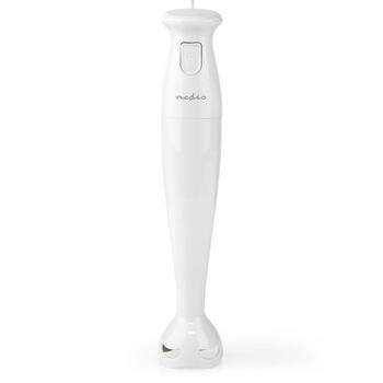 Preview: Pürierstab - Stabmixer 150W - 2-Klingen-Messer für Milchshakes, Suppen & Saucen - Handmixer für Bananenmilch, Apfelmus, Kürbisssuppen - Weiss