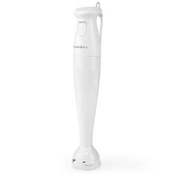 Preview: Pürierstab - Stabmixer 150W - 2-Klingen-Messer für Milchshakes, Suppen & Saucen - Handmixer für Bananenmilch, Apfelmus, Kürbisssuppen - Weiss