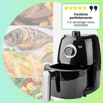 Preview: Friggitrice ad aria calda compatta da 2,4 l - Friggitrice ad aria con timer e controllo della temperatura - 1000 W, frittura a basso contenuto di grassi, risultati croccanti e facile pulizia