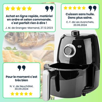 Preview: Friteuse à Air Chaud Compacte 2,4L - Cuisson saine sans matière grasse Air Fryer - Minuterie-Thermostat 1000W-360° Circulation Air - Antiadhésif