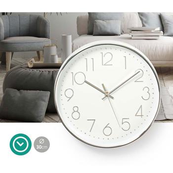 Preview: Horloge murale élégante- cadran blanc, détails dorés, grands chiffres lisibles- mouvement à quartz silencieux- Ø 30,5 cm, 540g- Décoration bureau/cuisine Preview: Horloge murale élégante- cadran blanc, détails dorés, grands chiffres lisibles- mouvement à quartz silencieux- Ø 30,5 cm, 540g- Décoration bureau/cuisine