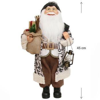 Preview: Weihnachtsmann, Santa, beige-braun, Weihnachts-Dekoration, H 45 cm